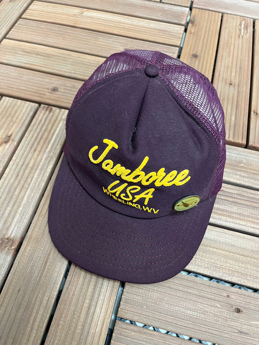 Jamboree USA Wheeling, West Virginia Graphic Hat | Adjustable With Snap Back | Vintage 1990s Country Red Cap | Free Shipping to USA |