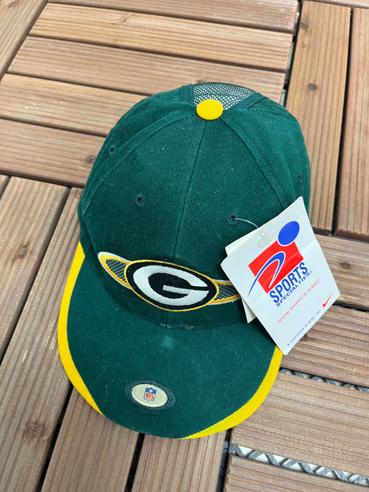 Green Bay Packers Graphic Hat | Strap Back | Vintage 1990s Sports Specialties NFL Football Green Cap |