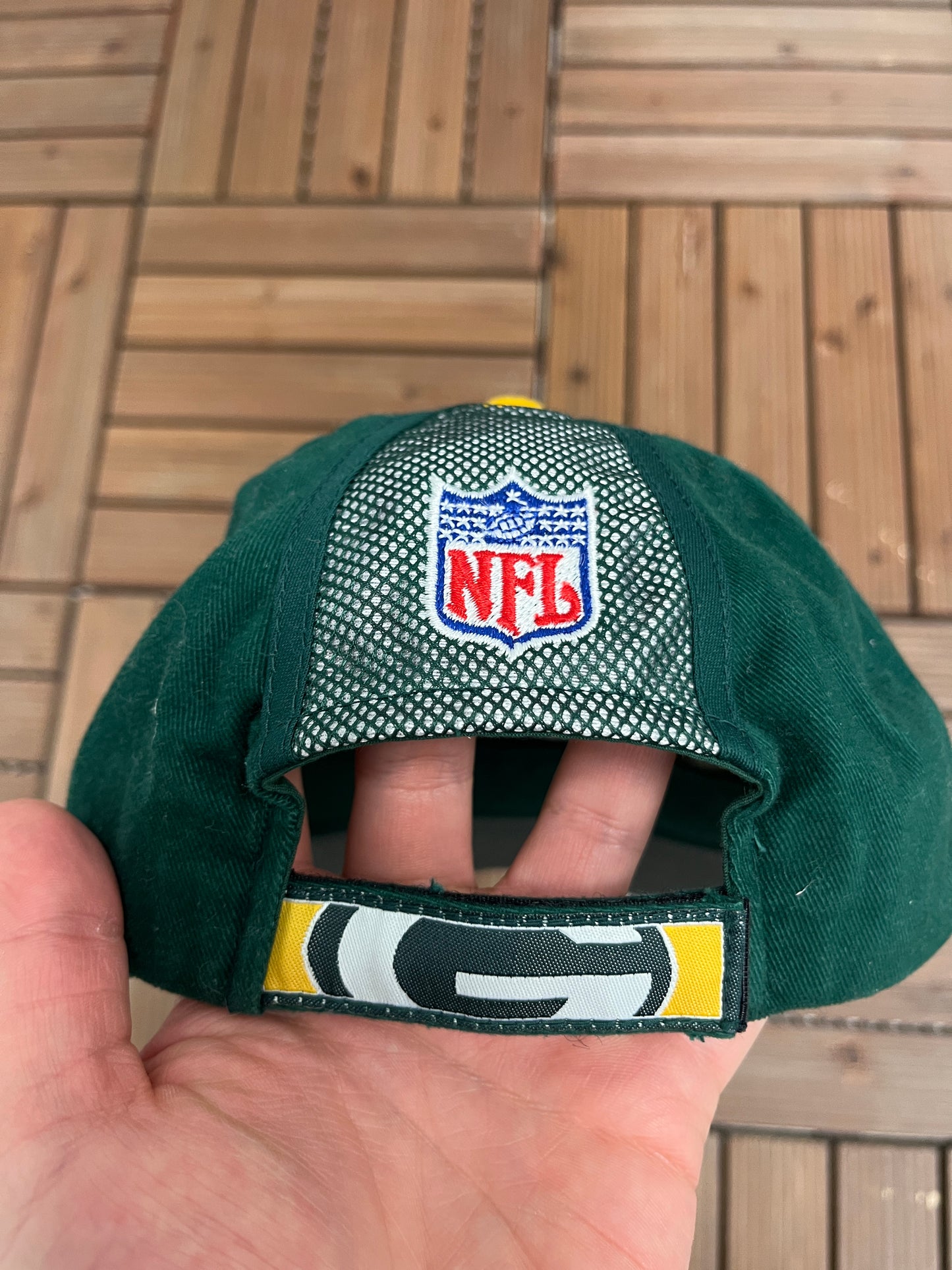 Green Bay Packers Graphic Hat | Strap Back | Vintage 1990s Sports Specialties NFL Football Green Cap |