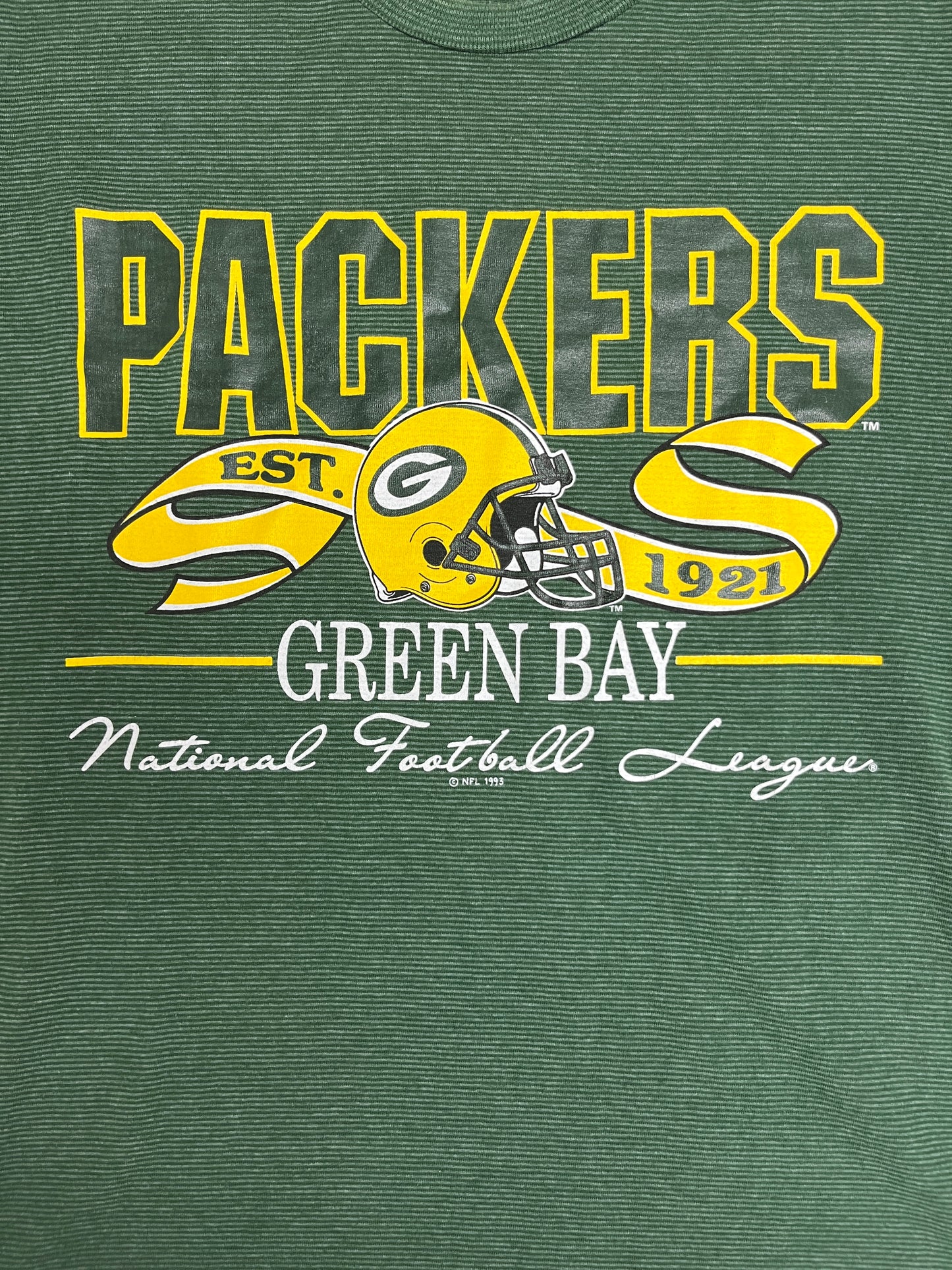 Green Bay Packers Est. 1921 Graphic Tee | Size Medium | Vintage 1990s Single Stitch NFL Football Green T-Shirt | Free Shipping to USA |