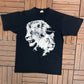 Bronx Zoo Lion & Cheetah Graphic Tee | Size Large | Vintage 1980s Single Stitch Promotional Black T-Shirt | Free Shipping to USA |