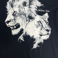 Bronx Zoo Lion & Cheetah Graphic Tee | Size Large | Vintage 1980s Single Stitch Promotional Black T-Shirt | Free Shipping to USA |