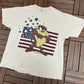 Taz American Flag Graphic Tee | Size XX-Large | Vintage 1990s Looney Tunes Cartoon Disney Character White T-Shirt |