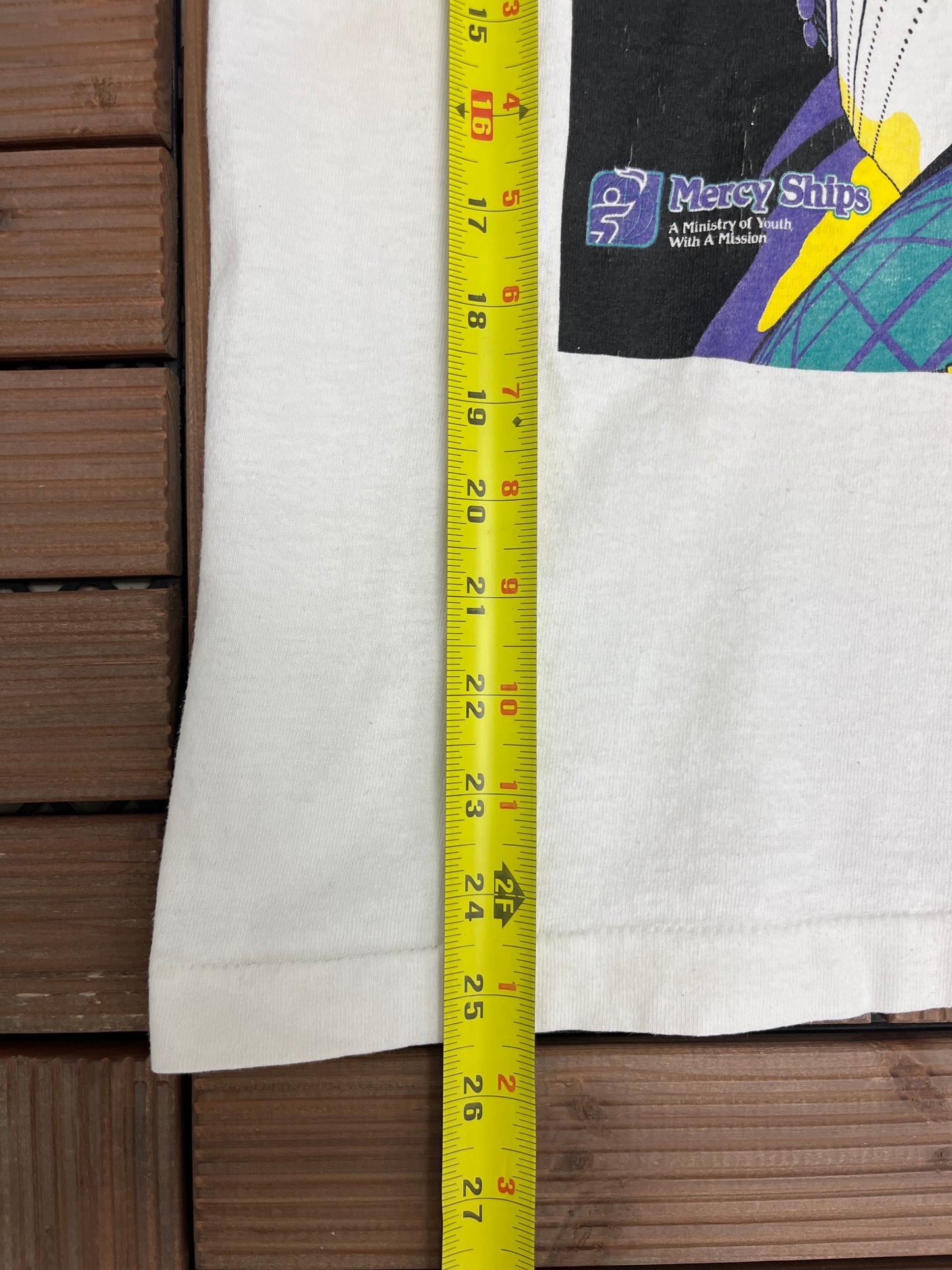 Mercy Ships American Homecoming Tour Graphic Tee | Size Small | Vintage 1990s Made in USA Ministry of Youth White T-Shirt |