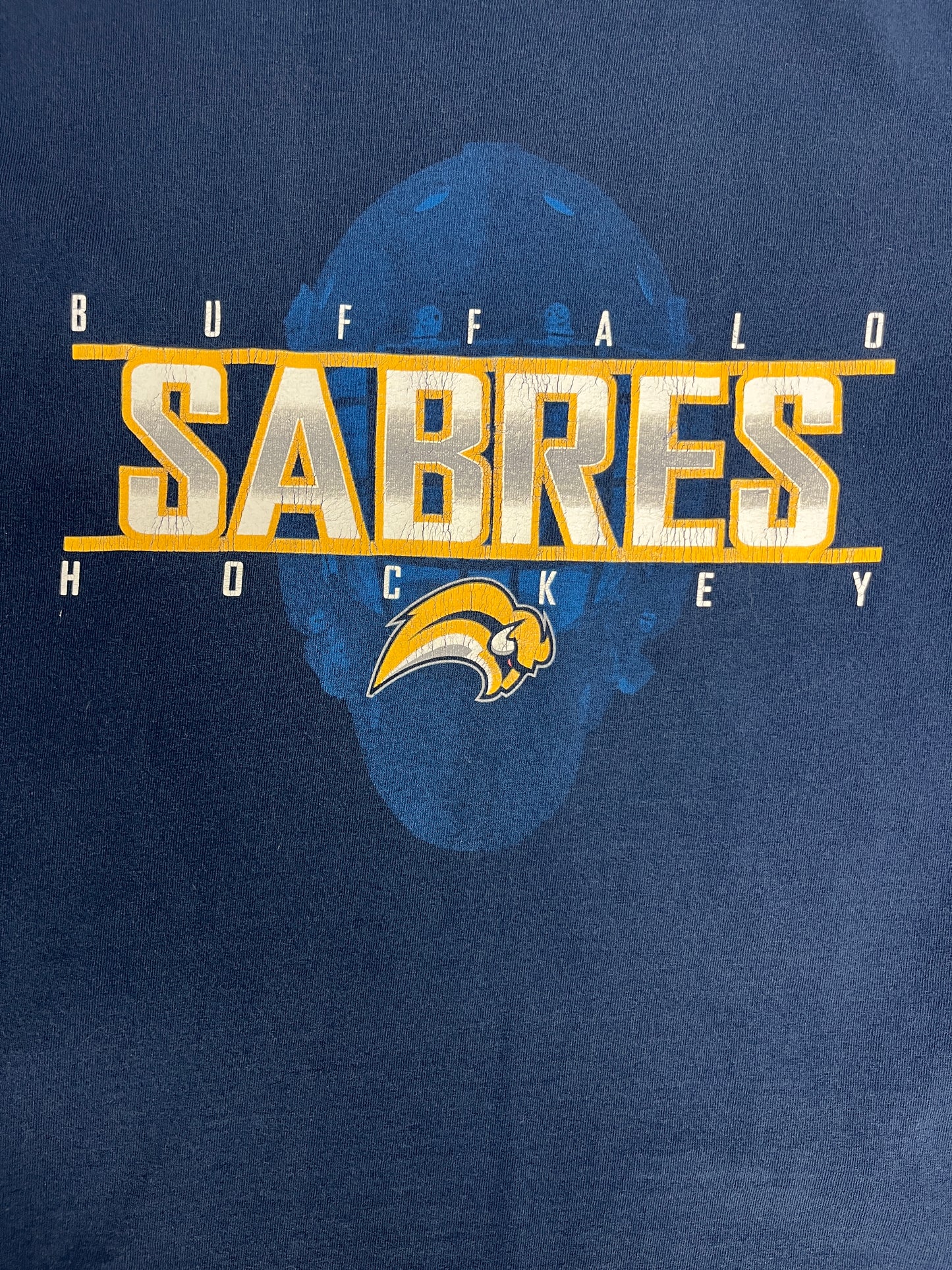 Buffalo Sabres Hockey Graphic Tee | Size Large | Vintage 2000s NHL Hockey Blue T-Shirt |