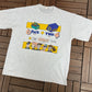 6 Pack + Two-4 = One Great Time Graphic Tee | Size Large | Vintage 1990s Cartoon Cute Grey T-Shirt |