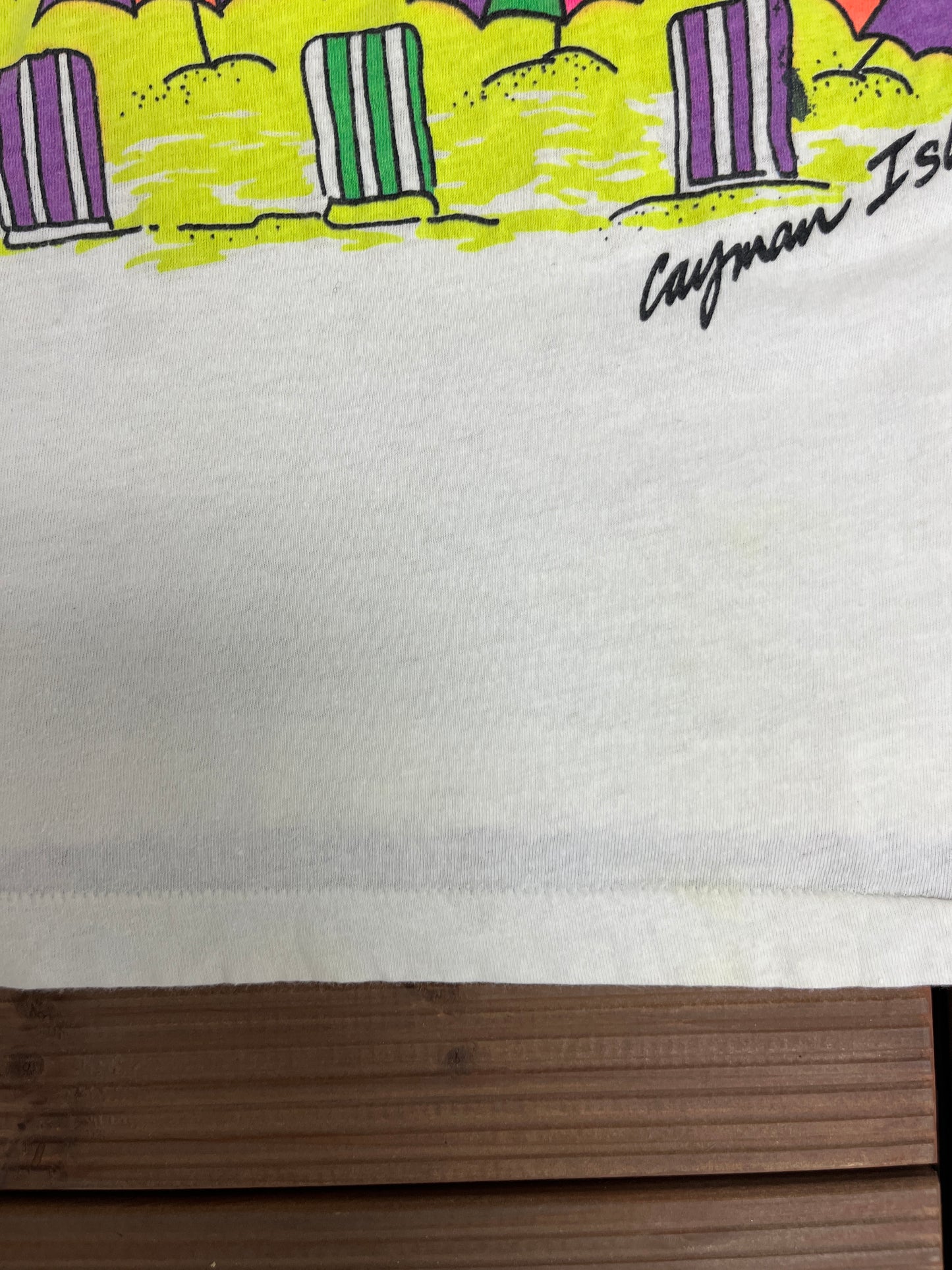 Cayman Islands Beach Graphic Tee | Size Large | Vintage 1990s Single Stitch White T-Shirt | Tourist Graphic | Free Shipping to USA |