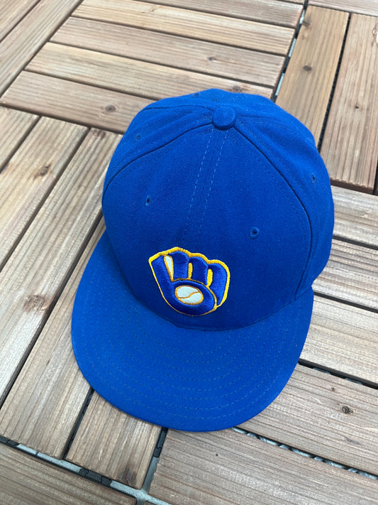 Milwaukee Brewers Embroidered Graphic Hat | Size 7 1/2 | Vintage 2000s MLB Baseball Blue Cap | Free Shipping to USA |