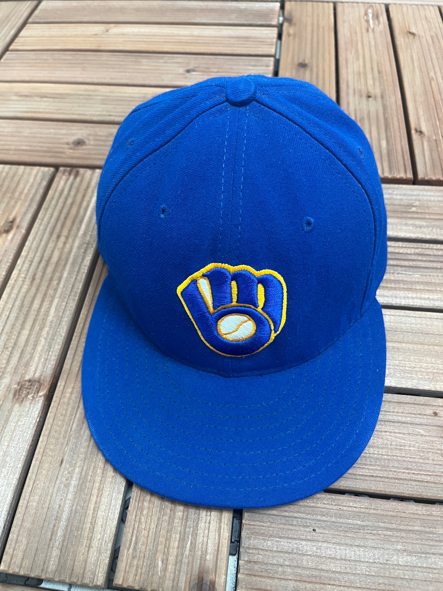 Milwaukee Brewers Embroidered Graphic Hat | Size 7 1/2 | Vintage 2000s MLB Baseball Blue Cap | Free Shipping to USA |