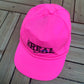 Get Real Embroidered Graphic Hat | Adjustable With Snap Back | Vintage 1990s Promotional Pink Cap |
