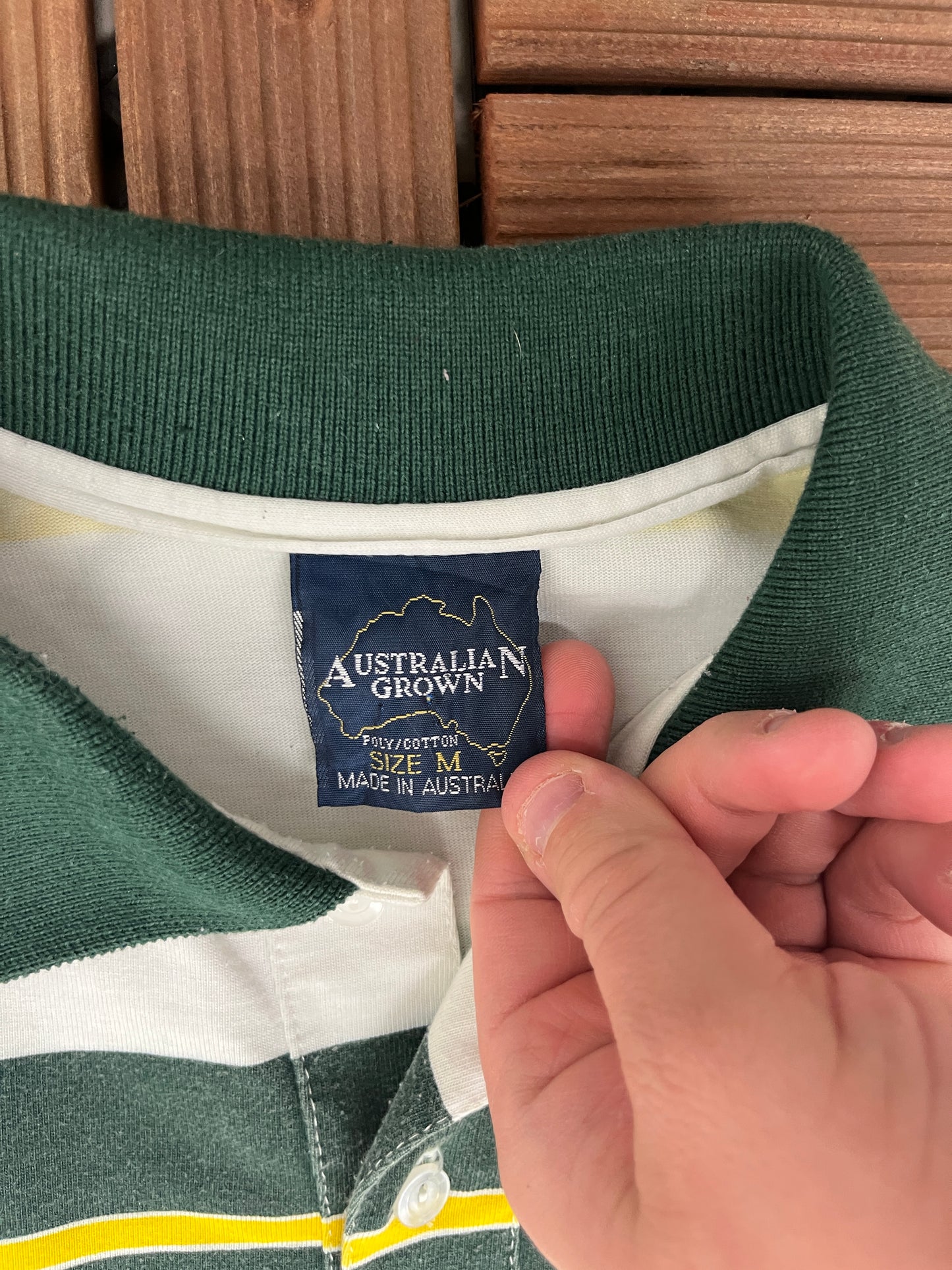 Tasmania, Australia Embroidered Rugby Jersey | Size Medium | Vintage 1990s Striped Rugby T-Shirt |