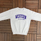 University of Western Ontario Stitched Graphic Crewneck | Size Medium | Vintage 2000s College Sports White Sweater | Free Shipping to USA |