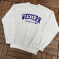 University of Western Ontario Stitched Graphic Crewneck | Size Medium | Vintage 2000s College Sports White Sweater | Free Shipping to USA |