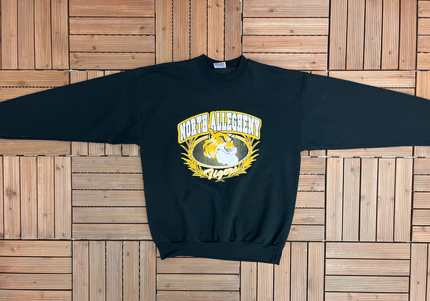 North Allegheny Tigers Graphic Crewneck | Size Large | Vintage 2000s High School Black Sweater | Pittsburgh, PA | Free Shipping to USA |