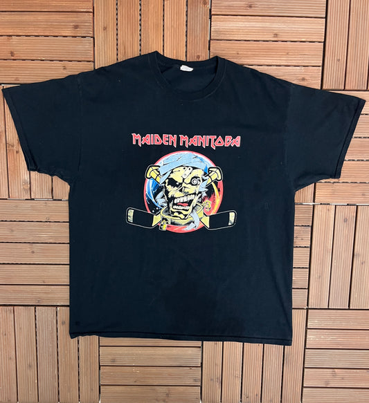 Iron Maiden Manitoba Graphic Tee | Size XX-Large | Vintage 2000s Heavy Metal Music Black T-Shirt |