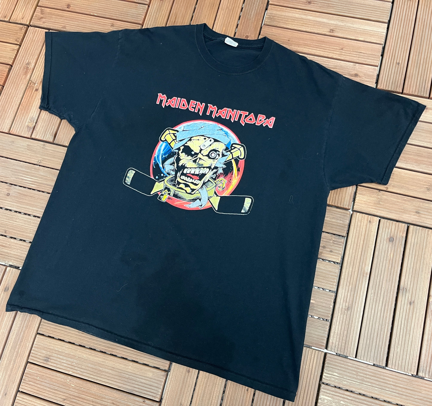 Iron Maiden Manitoba Graphic Tee | Size XX-Large | Vintage 2000s Heavy Metal Music Black T-Shirt |