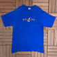 Mickey Mouse Embroidered Graphic Tee | One Size | Vintage 1990s Disney Cartoon Blue T-Shirt |