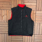 Budweiser Reversible Embroidered Graphic Fleece Vest Jacket | Size X-Large | Vintage 2000s Red Vest Coat |