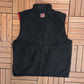Budweiser Reversible Embroidered Graphic Fleece Vest Jacket | Size X-Large | Vintage 2000s Red Vest Coat |