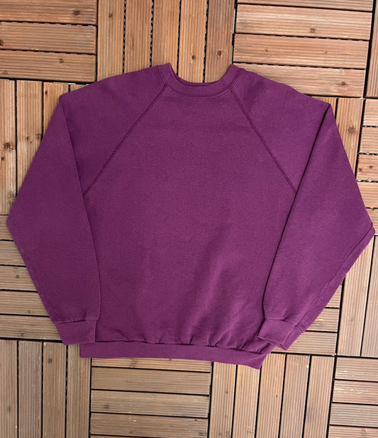 Purple Tultex Graphic Crewneck | Size X-Large | Vintage 1980s Athletic Branded Blank Purple Sweater | Made in USA | Free Shipping to USA |