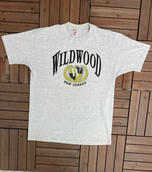 Wildwood, New Jersey Graphic Tee | Size X-Large | Vintage 1990s Promotional Tourist Grey T-Shirt | Free Shipping to USA |