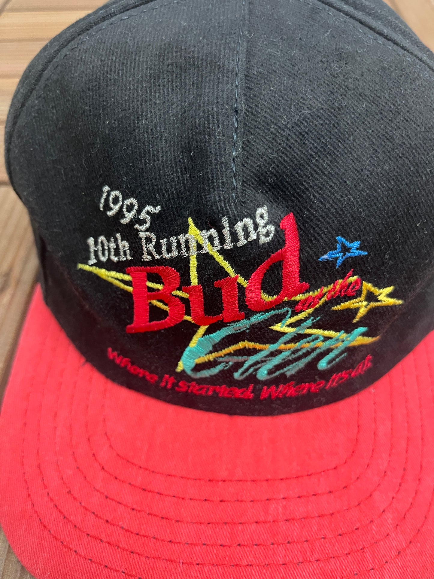 Bud At The Glen 1995 Racing Embroidered Graphic Hat | Snap Back | Vintage 1990s NASCAR Racing Black Cap |