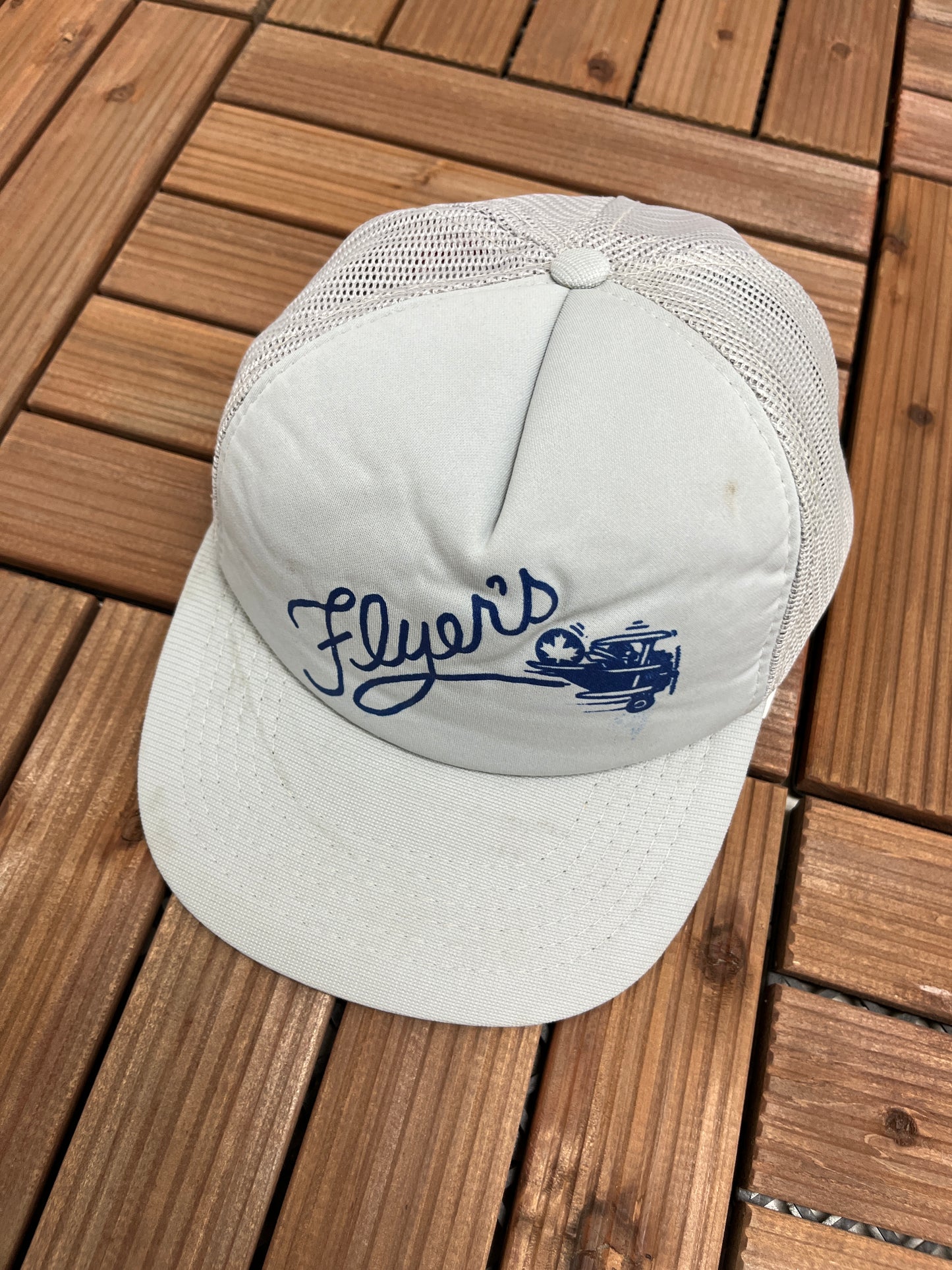 Flyer's Helicopter Graphic Hat | Adjustable With Snap Back | Vintage 1990s Promotional Trucker Grey Cap | Free Shipping to USA |