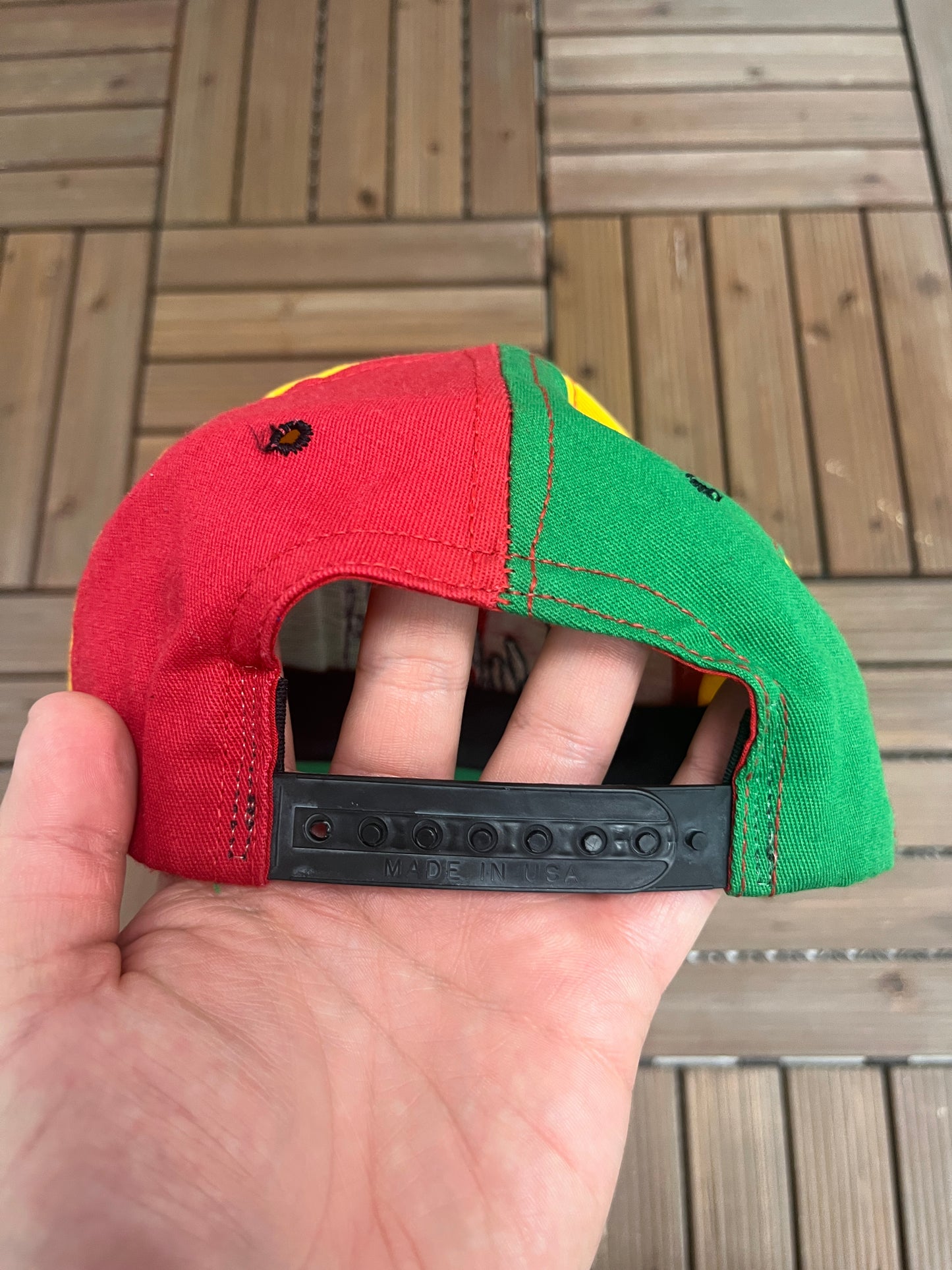 Bob Marley Embroidered Graphic Hat | Snap Back | Vintage 2000s Promotional Reggae Music Colourful Cap |