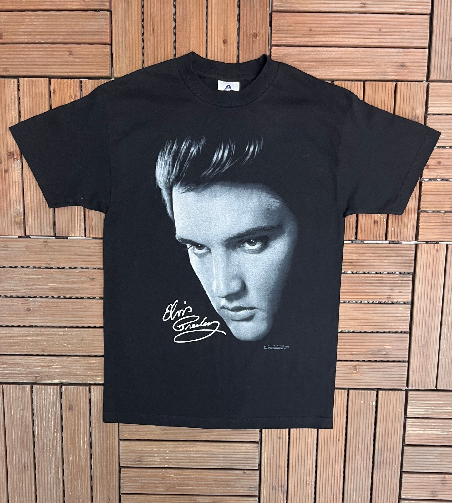 Elvis Presley Graphic Tee | Size Medium | Vintage 2000s King of Rock and Roll Black T-Shirt |