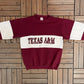 Texas A&M Aggies Graphic Crewneck | Size Large | Vintage 1990s University Red Sweater |