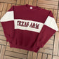 Texas A&M Aggies Graphic Crewneck | Size Large | Vintage 1990s University Red Sweater |