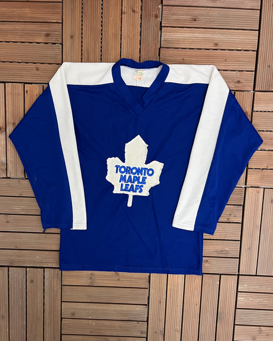 Toronto Maple Leafs NHL Hockey Jersey | Size Small | Vintage 1970s NHL Hockey Blue Jersey | Made in Canada |