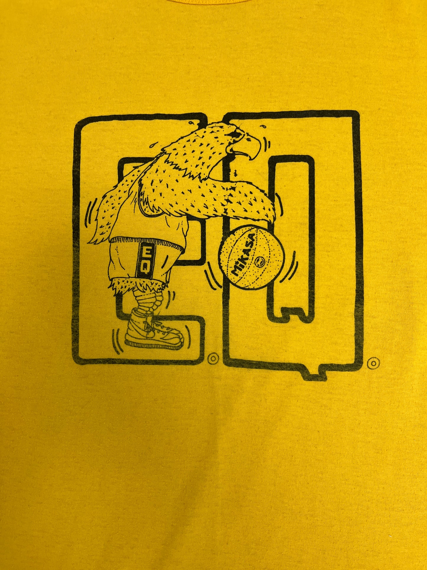 Eagles Equipment Graphic Tee | Size X-Large | Vintage 1990s High School Yellow T-Shirt |