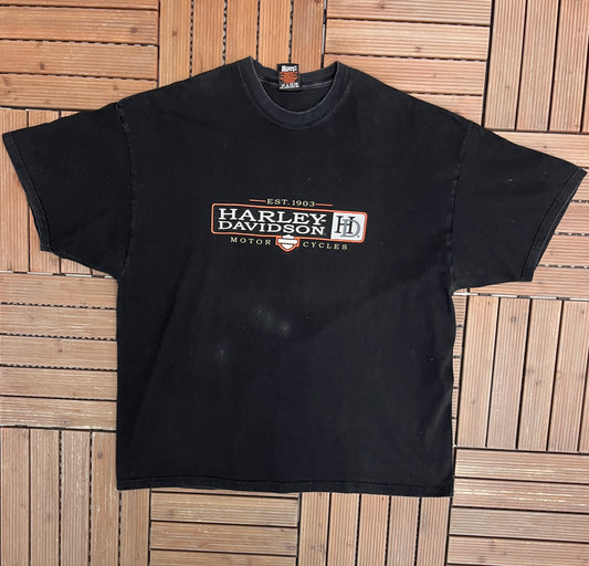 Harley Davidson Orwigsburg, Pennsylvania Graphic Tee | Size XXX-Large | Vintage 2000s Biker Beige T-Shirt |