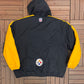 Pittsburgh Steelers Nike Graphic Windbreaker | Size XX-Large | Vintage 1990s NFL Football Black Puffer Jacket |