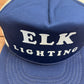 Elk Lighting Graphic Hat | Snap Back | Vintage 1990s Promotional Trucker Blue Cap |