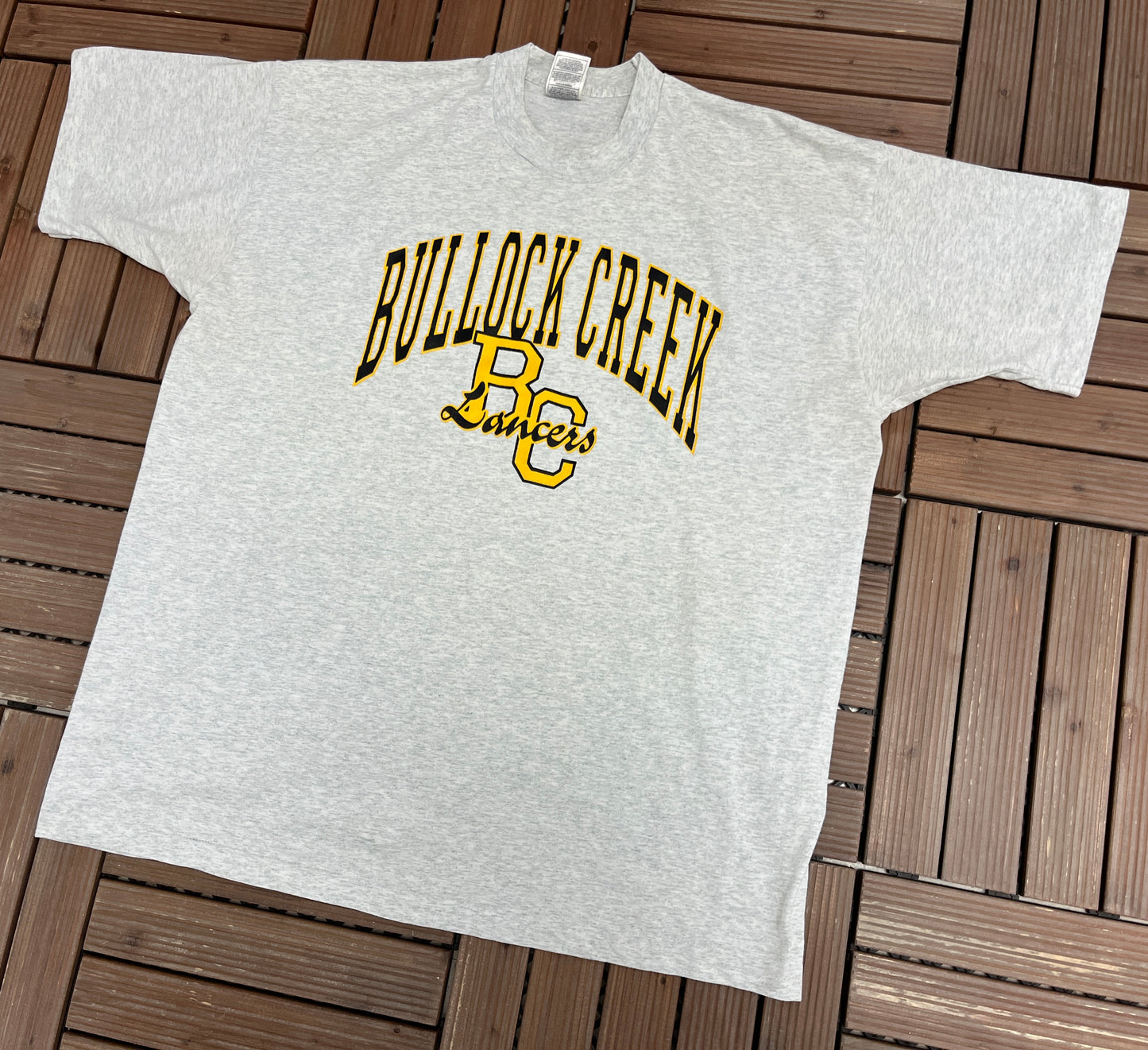 Bullock Creek Lancers Graphic Tee | Size XX-Large | Vintage 1990s Grey High School T-Shirt |