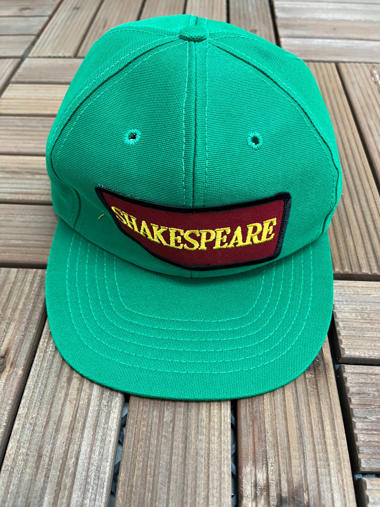 Shakespeare Stitched Graphic Hat | Adjustable With Snap Back | Vintage 1990s Theatre Promotional Green Cap | Free Shipping to USA|