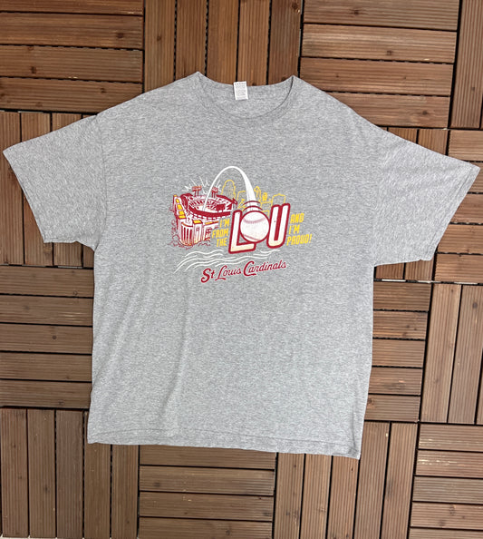 St. Louis Cardinals Graphic Tee | Size X-Large | Vintage 2000s MLB Baseball Grey T-Shirt | I'm From The Lou | Free Shipping to USA |