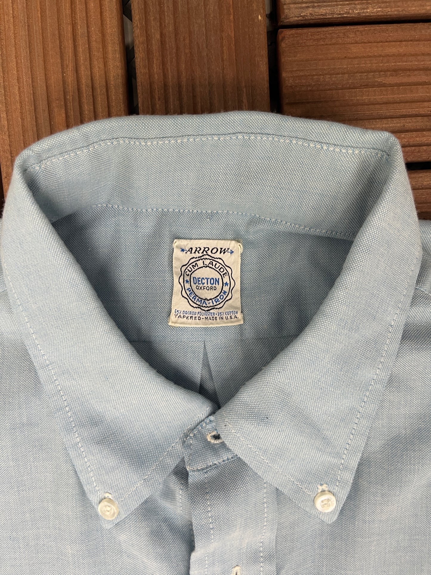 Arrow Light Blue Button Down Shirt | Size Large | Vintage 1990s Light Blue Button Down |