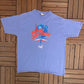 Planet Hollywood Paris Graphic Tee | Size Large | Vintage 1990s Tourist Promotional Blue T-Shirt |