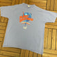 Planet Hollywood Paris Graphic Tee | Size Large | Vintage 1990s Tourist Promotional Blue T-Shirt |
