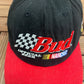 Bud Official Beer NASCAR Randy Lajoie Embroidered Graphic Hat | Snap Back | Vintage 1990s NASCAR Racing Black Cap |