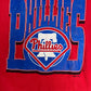 Philadelphia Phillies Graphic Tee | Size Large | Vintage 1990s Single Stitch MLB Red T-Shirt | Competitor Tag | Free Shipping to USA |