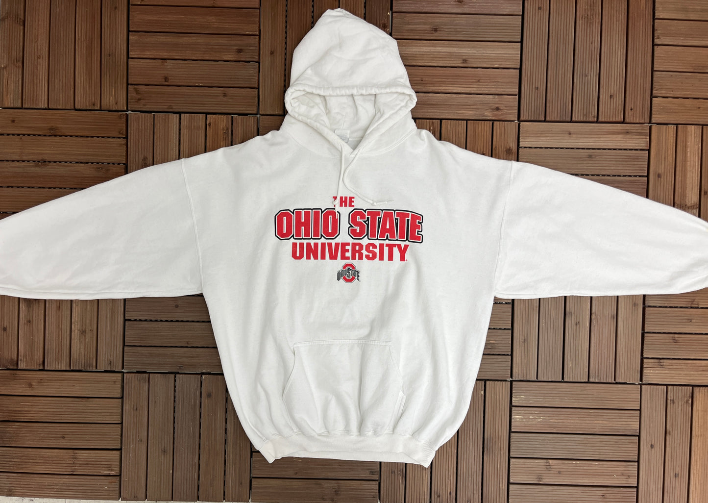 Ohio State Buckeyes Perfect Season Graphic Hoodie | Size XX-Large | Vintage 2000s College Football White Sweater |