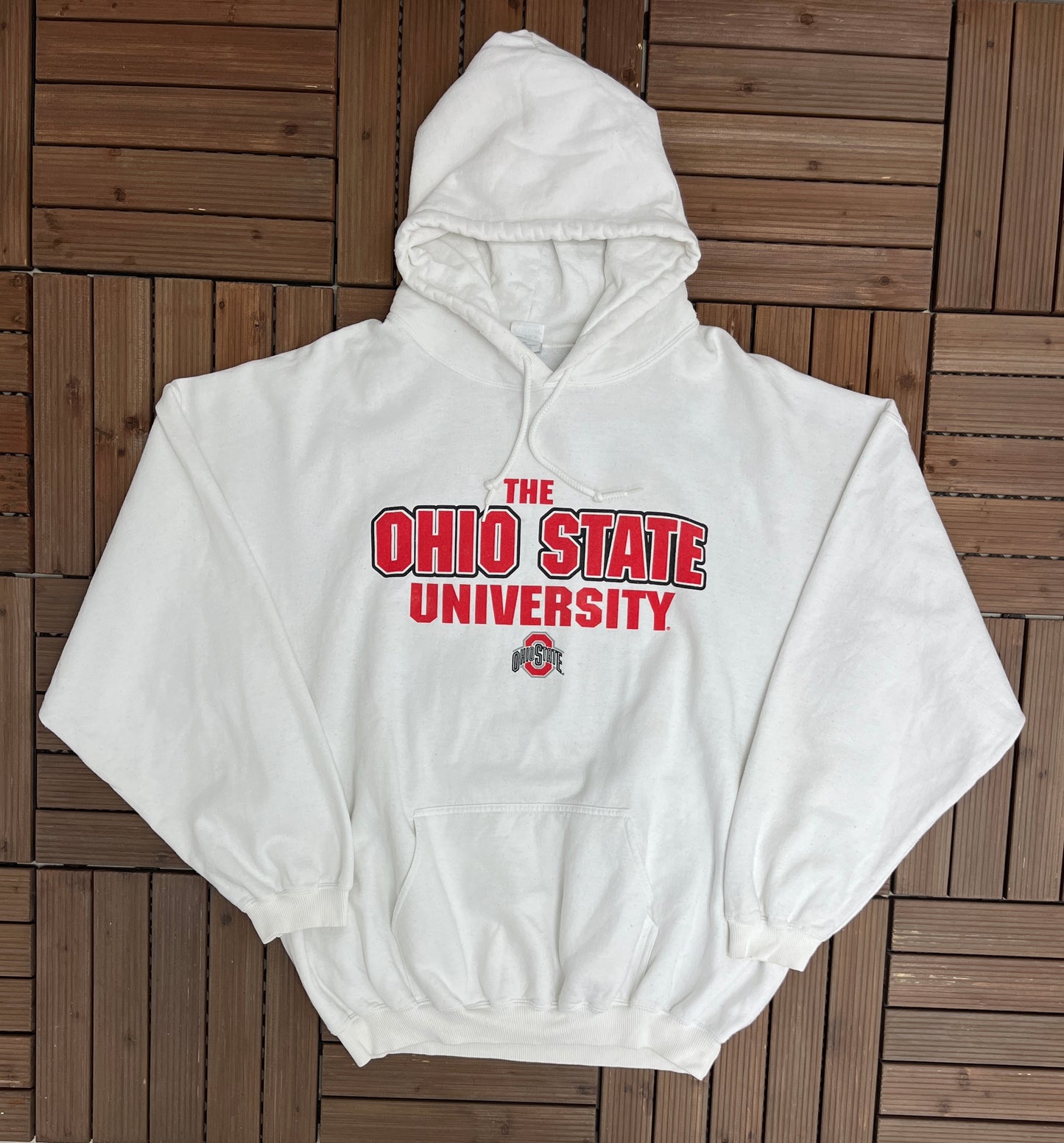 Ohio State Buckeyes Perfect Season Graphic Hoodie | Size XX-Large | Vintage 2000s College Football White Sweater |