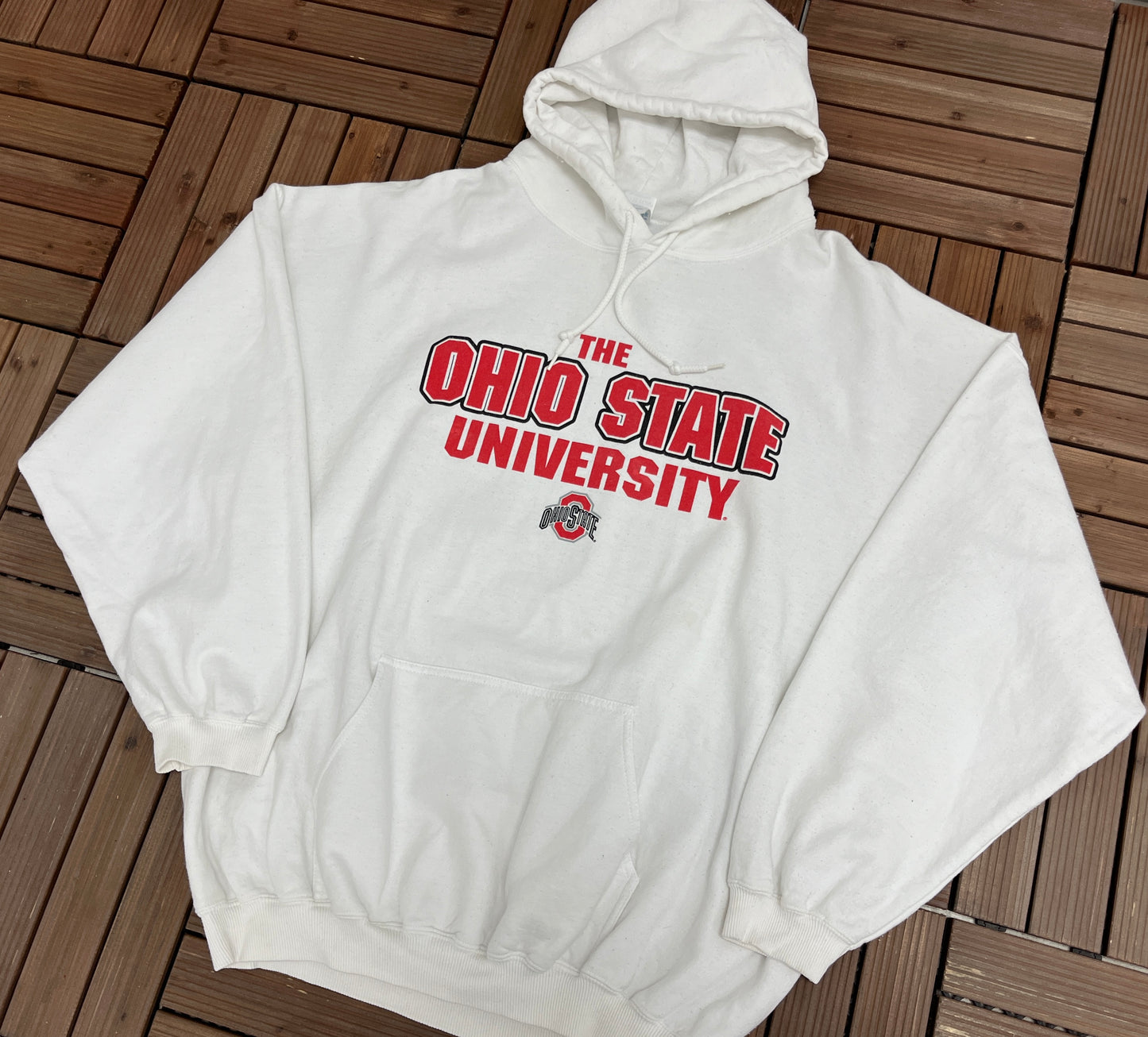 Ohio State Buckeyes Perfect Season Graphic Hoodie | Size XX-Large | Vintage 2000s College Football White Sweater |