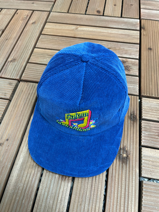 Salem Soundwaves Embroidered Corduroy Hat | Snap Back | Vintage 1990s Promotional Blue Cap |