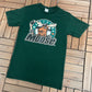 Manitoba Moose Graphic Tee | Size Small | Vintage 1990s American Hockey League AHL Green T-Shirt |