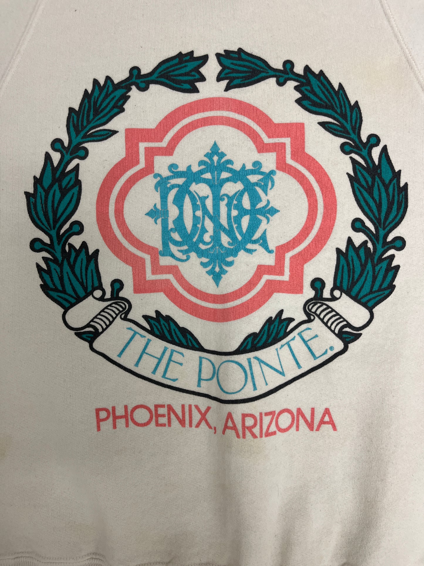 The Pointe Phoenix, Arizona Graphic Crewneck | Size Small | Vintage 1990s Tourist White Sweater |